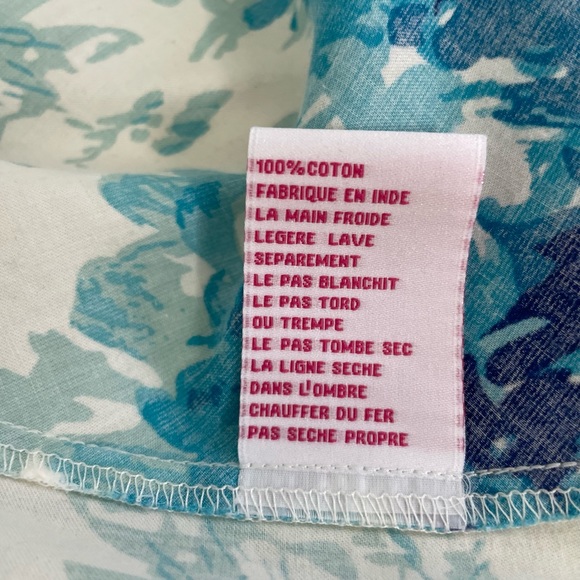 Vibrant Blue & White Anthropologie Pleated Circle Midi Skirt Spring Dress Size 4 - Picture 9 of 9